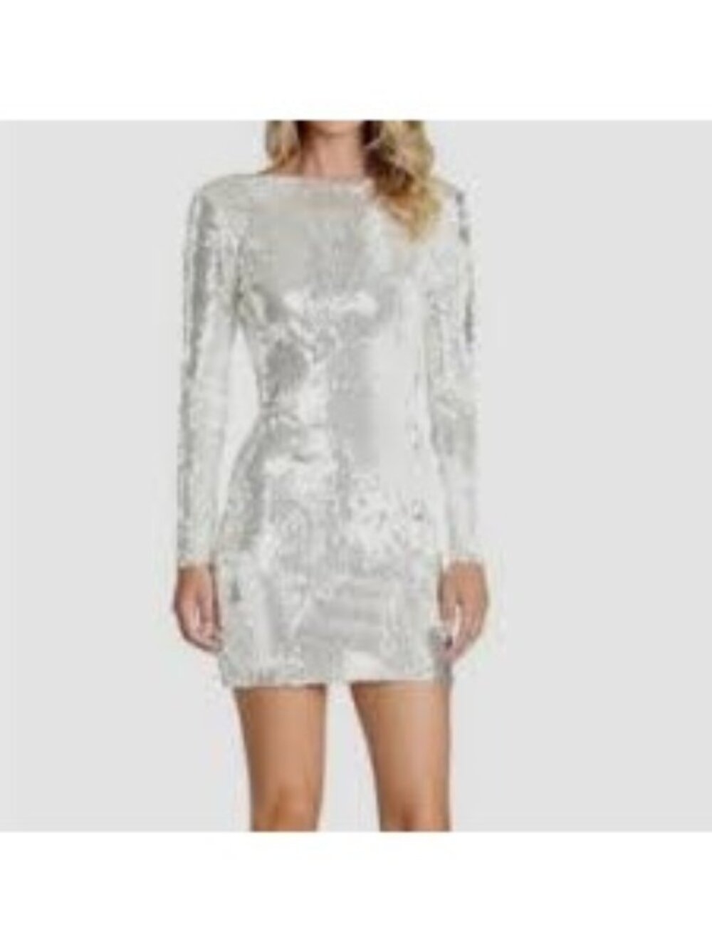 Dress the Population White Sequin Backless Cocktail Dress, Size Medium